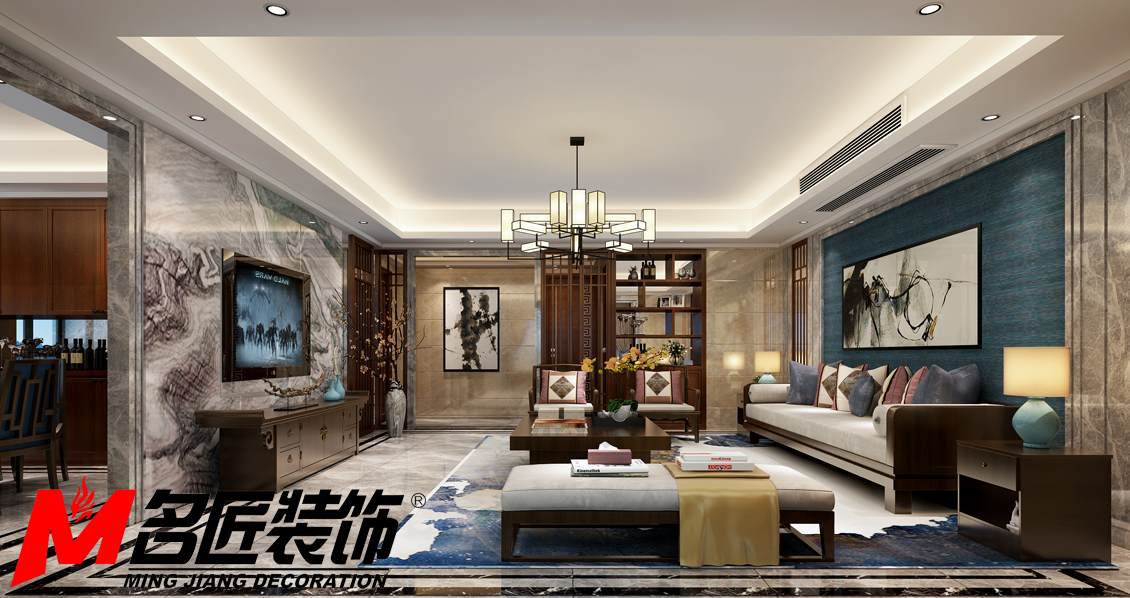 新中式風格室內(nèi)裝修設計效果圖-御景江南三居133平米-室內(nèi)裝修設計客廳 新中式風格室內(nèi)裝修設計效果圖-御景江南三居133平米-室內(nèi)裝修設計客廳