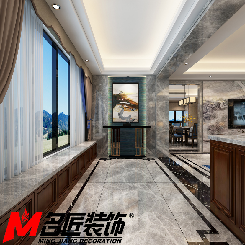新中式風格室內(nèi)裝修設計效果圖-御景江南三居133平米-室內(nèi)裝修設計玄關(guān) 新中式風格室內(nèi)裝修設計效果圖-御景江南三居133平米-室內(nèi)裝修設計玄關(guān)