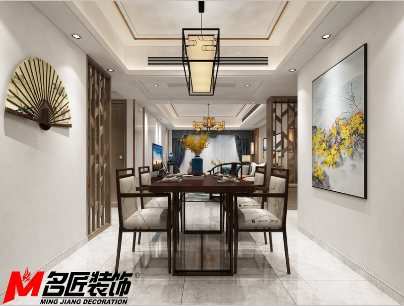德陽市和德春錦新中式風(fēng)格三居室裝修案例